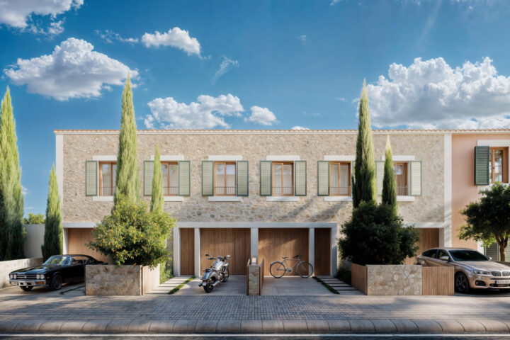Newly built town house in Ses Salines with garden, pool and garage
