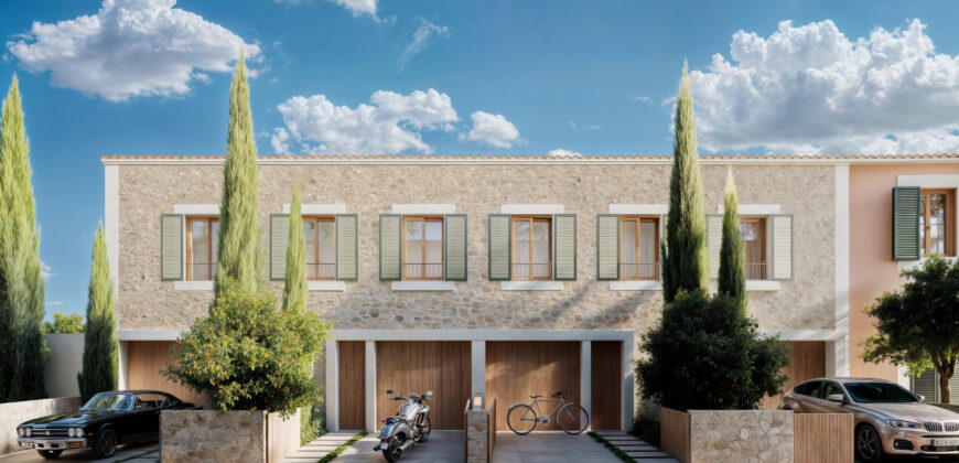 Newly built town house in Ses Salines with garden, pool and garage