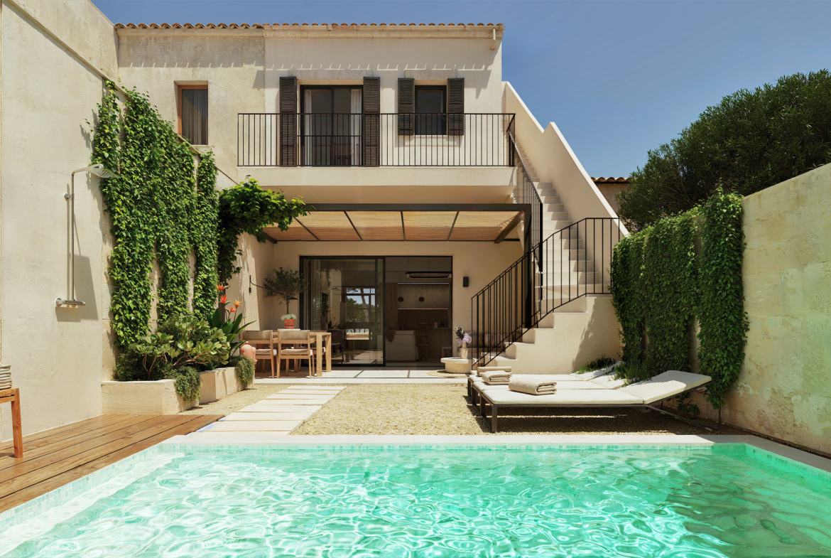 Casa de pueblo de obra nueva con piscina y rooftop en Ses Salines