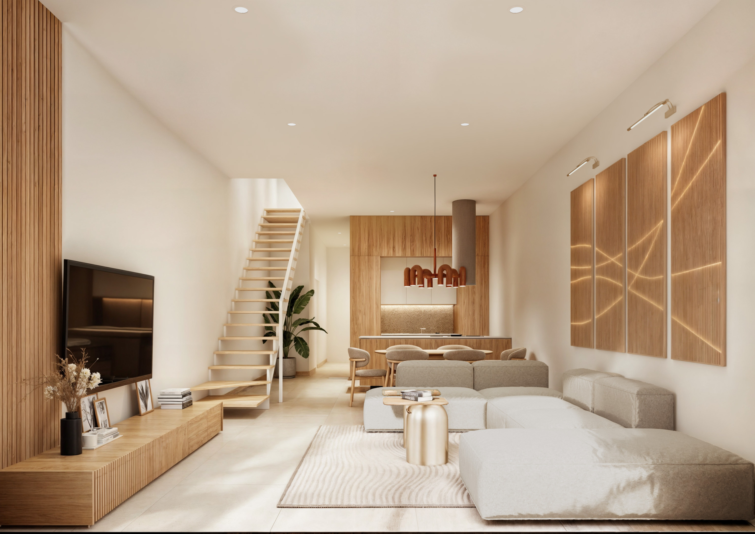 05-SALA-DE-ESTAR-1.jpg Newly built town house in Ses Salines with garden, pool and garage