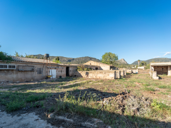 Finca rústica con pozo propio y vistas a la montaña en Llucmajor