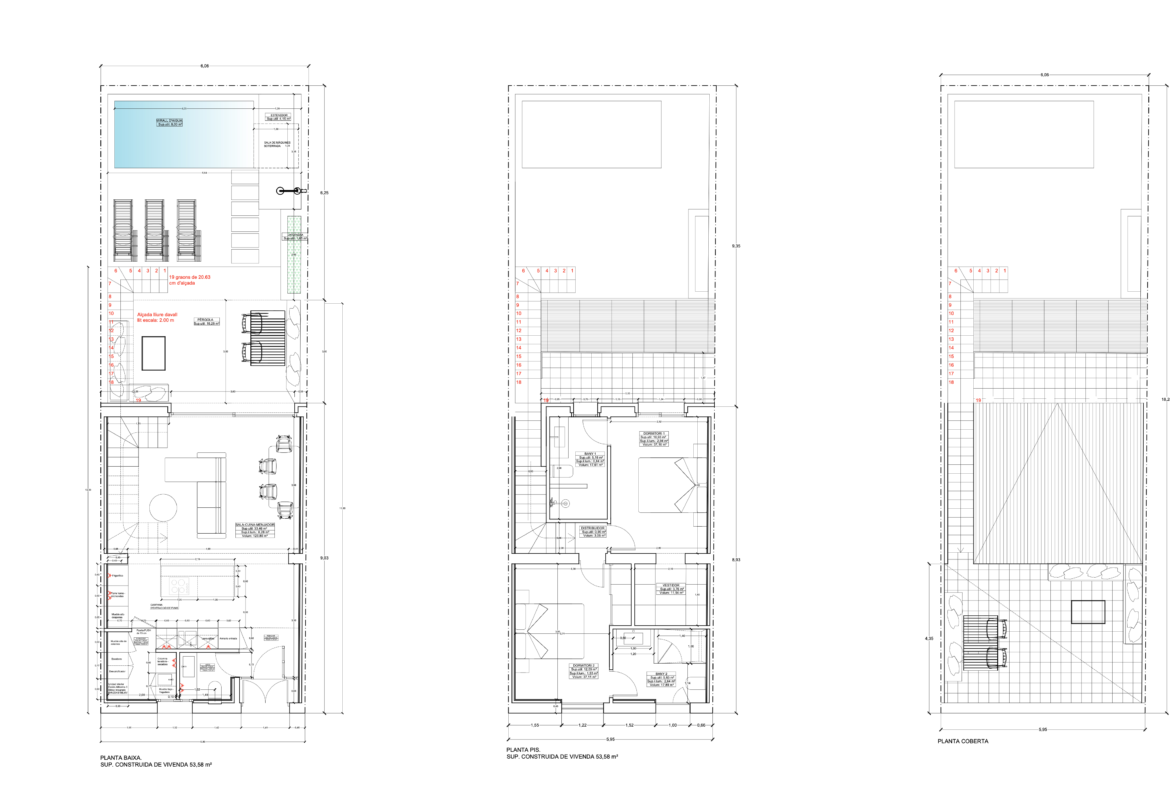 Casa de pueblo de obra nueva con piscina y rooftop en Ses Salines