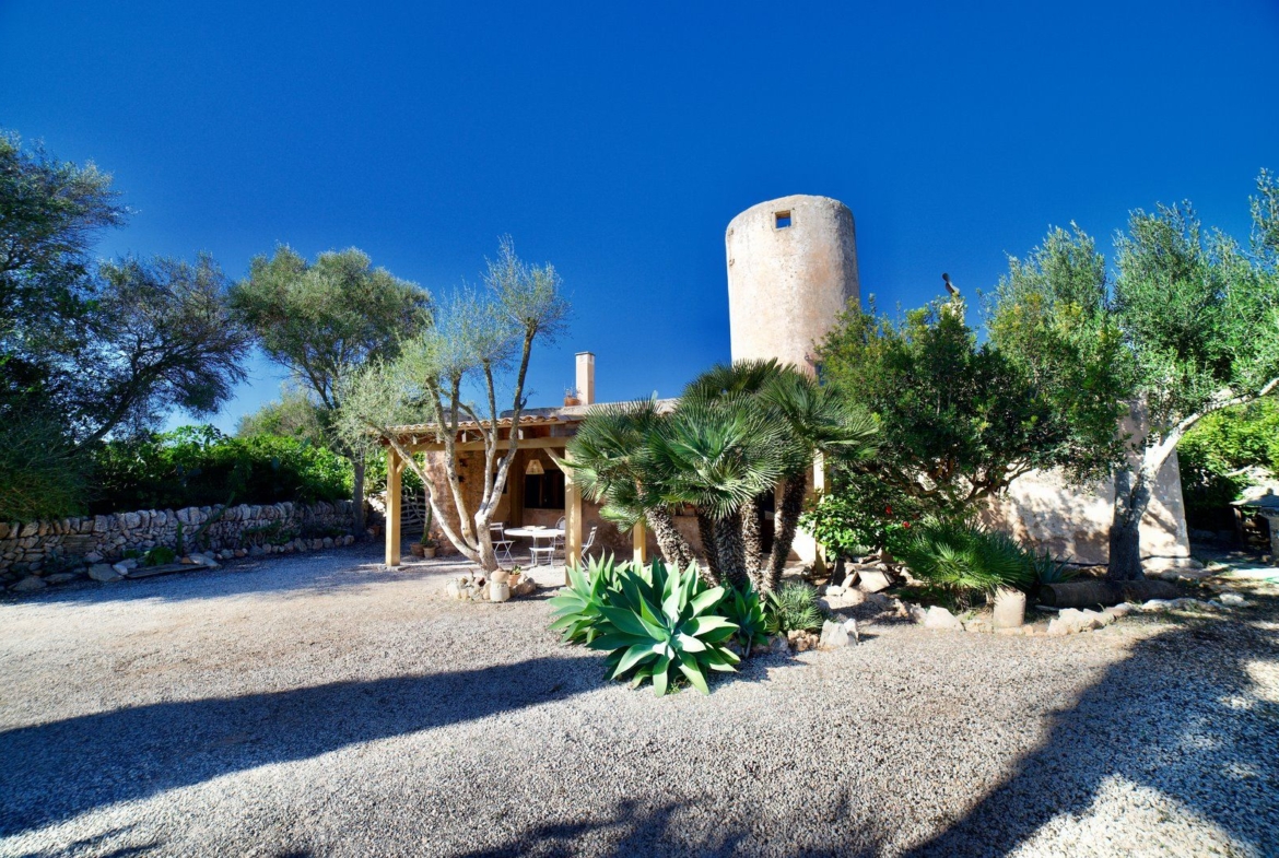 Restored Windmill with Garden, Pool & Guest House in Ses Salines