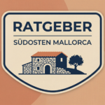 Abzeichen des Ratgebers für den Südosten Mallorcas, mit Landhaus und Olivenbaum