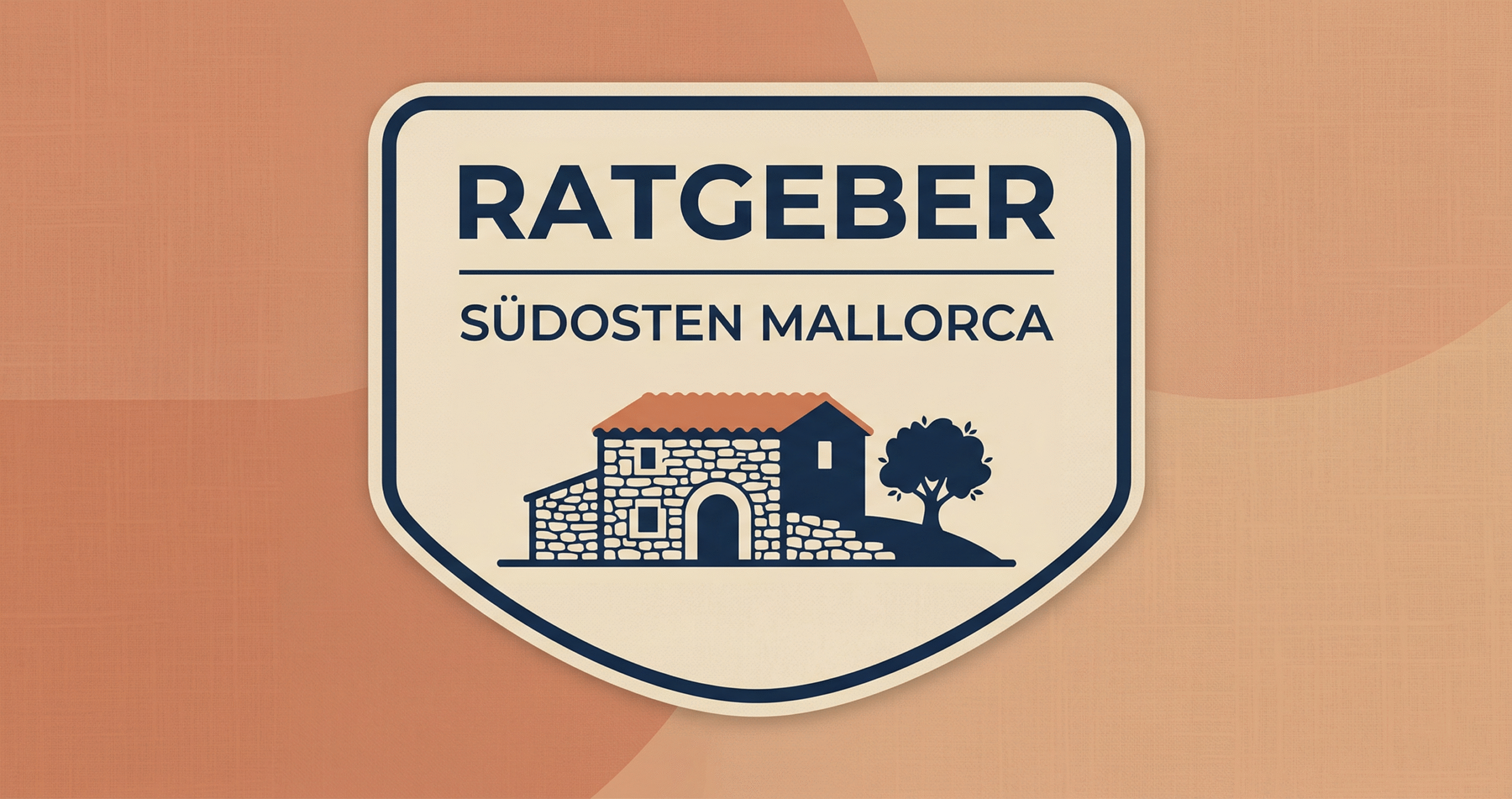 Abzeichen des Ratgebers für den Südosten Mallorcas, mit Landhaus und Olivenbaum